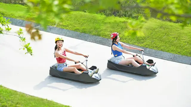 Skyride 空中纜車與斜坡滑車賽道的園區全景