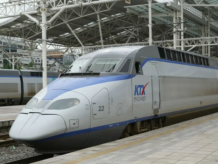 首爾到釜山路線示意，KTX 沿京釜線行駛