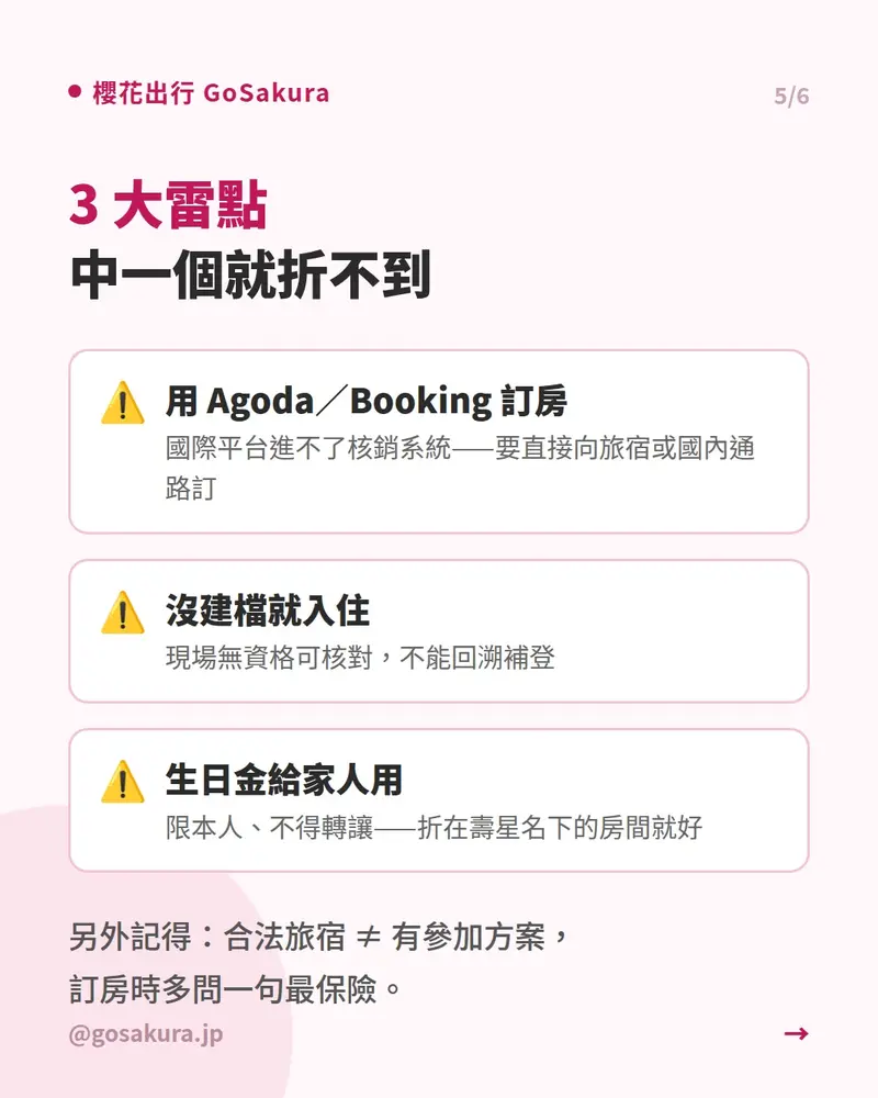 國旅補助3大雷點：Agoda訂房不適用、沒建檔就入住、生日金不得轉讓