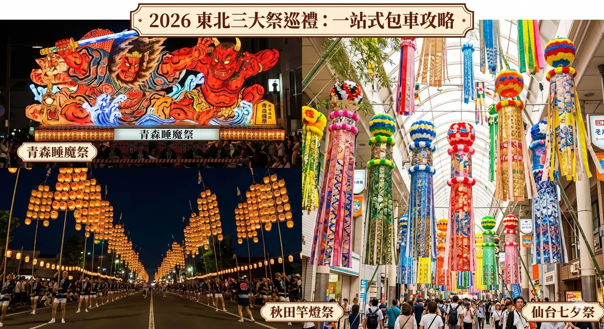 2026 東北三大祭巡禮:青森睡魔、秋田竿燈、仙台七夕一站式包車攻略