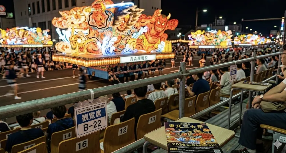 2026 東北三大祭「神位」爭奪戰:有料觀覽席預訂 SOP 與選位秘訣