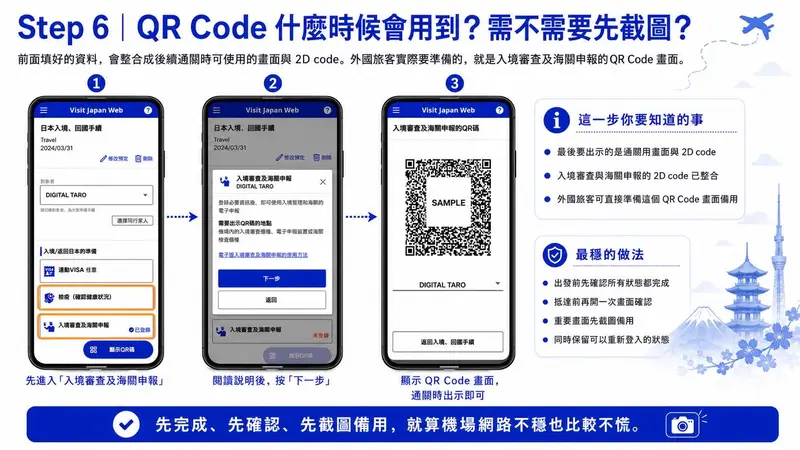 Visit Japan Web QR Code 整合畫面示意
