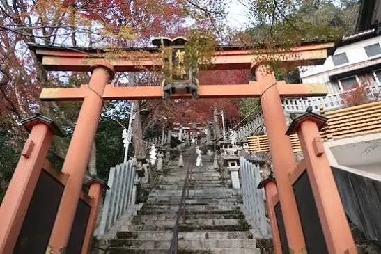 東近江市太郎坊宮山中神社與夫婦岩示意