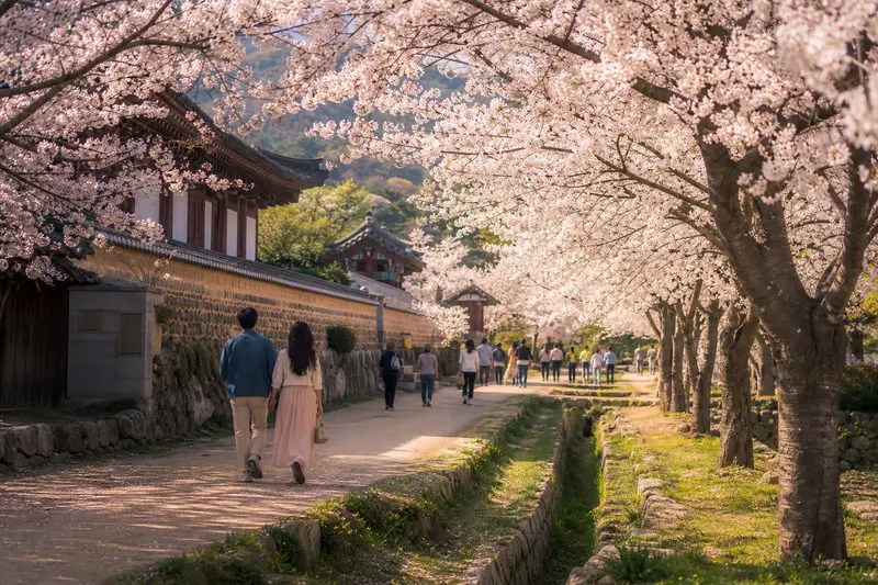 春天櫻花或秋天楓葉季的慶州很適合從釜山安排一日遊。