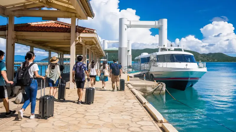 石垣港作為八重山群島跳島基地的情境圖
