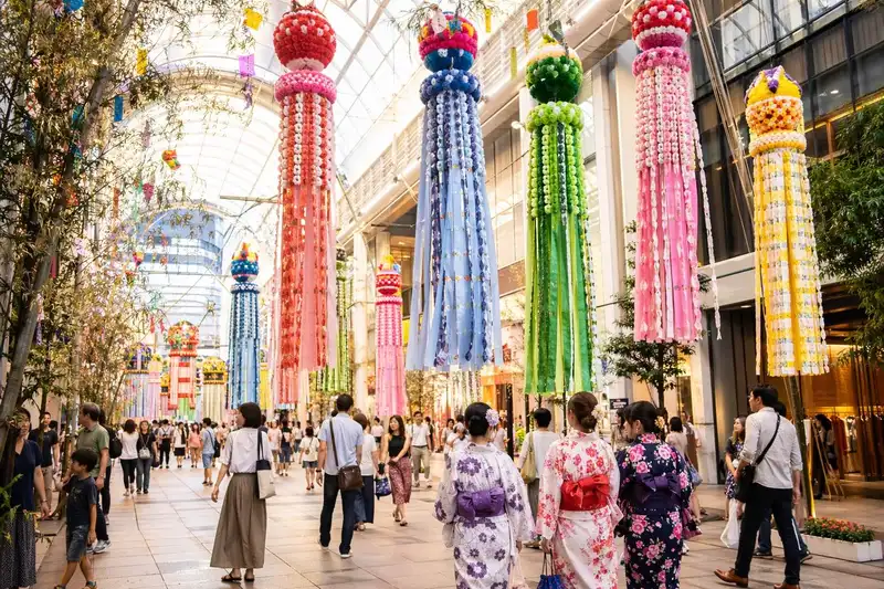 仙台七夕祭商店街七夕彩飾畫面