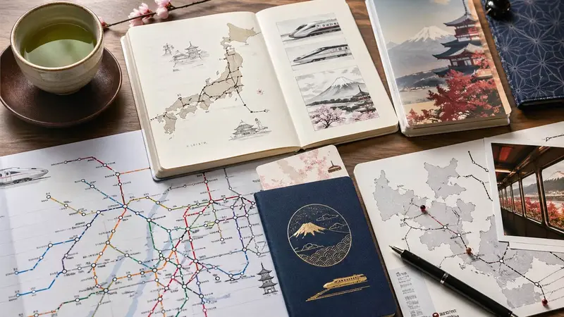 日本鐵路票券與路線規劃概念圖