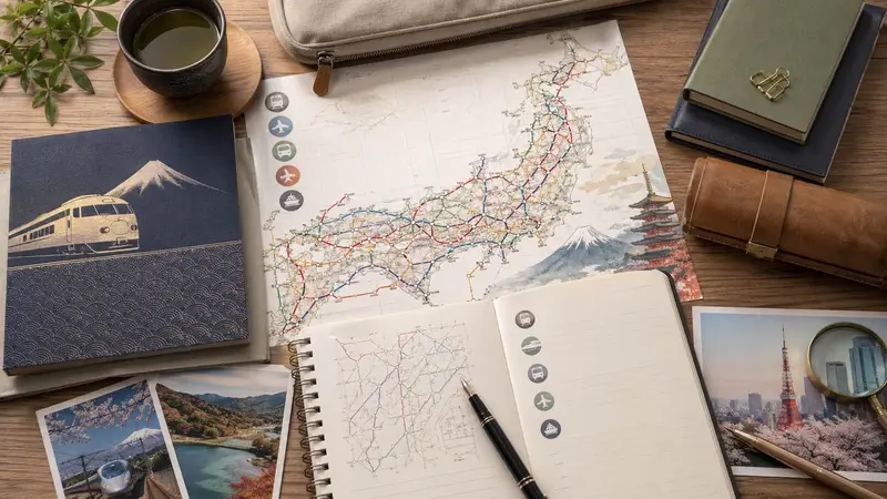 日本交通規劃與 JR Pass 概念圖