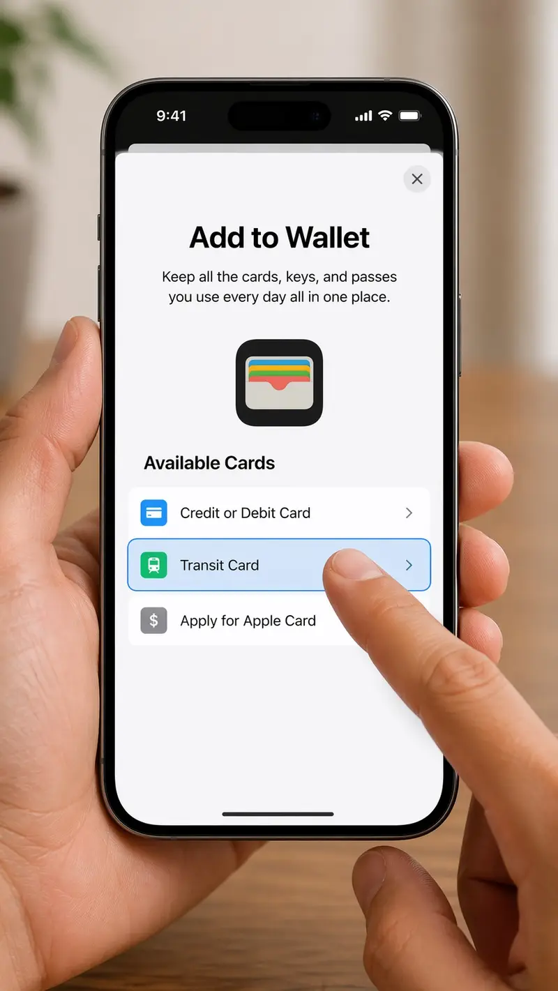 Apple Wallet 選擇交通卡 Transit Card 步驟