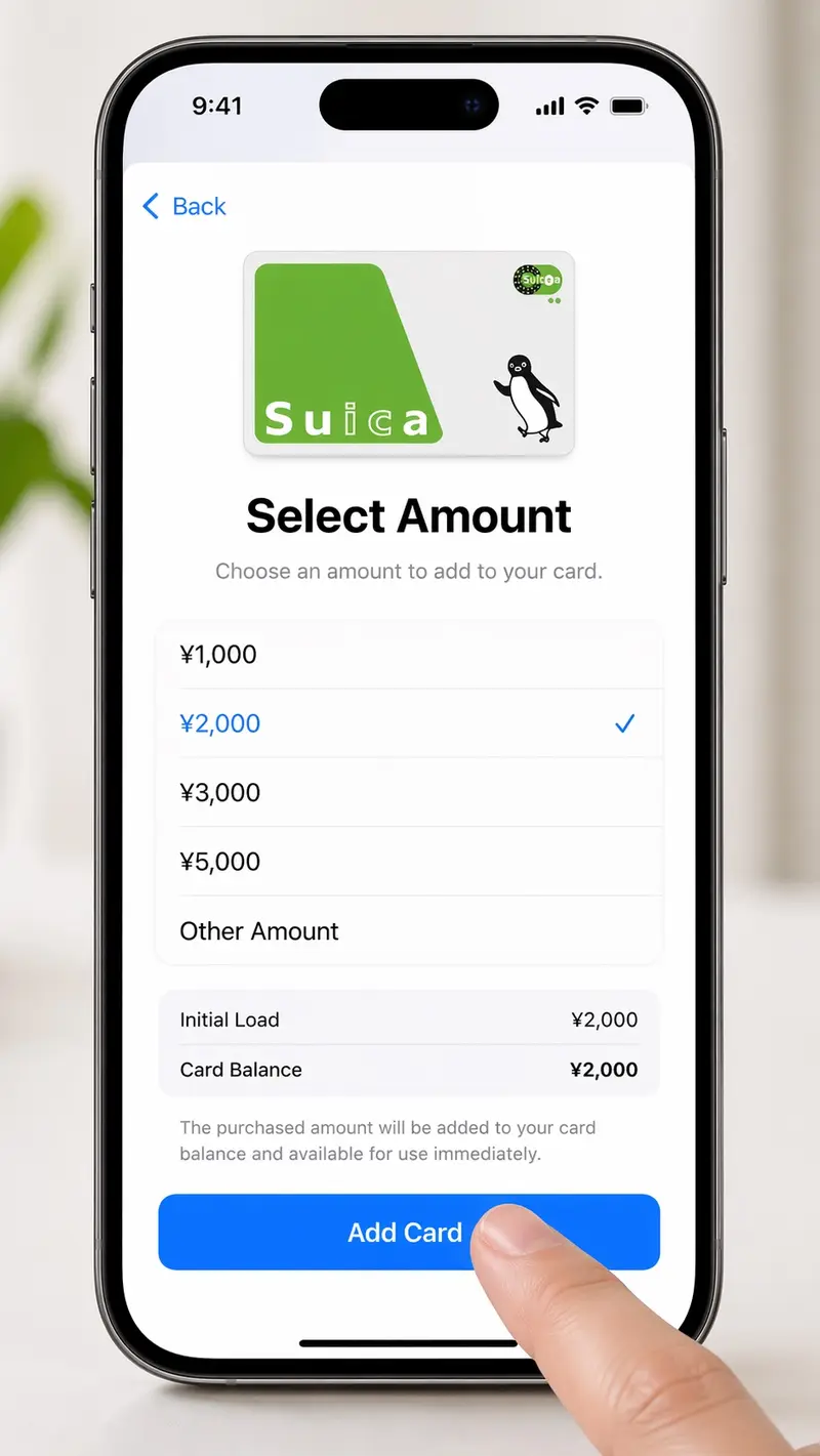 Apple Wallet 設定日本交通卡初始金額並新增