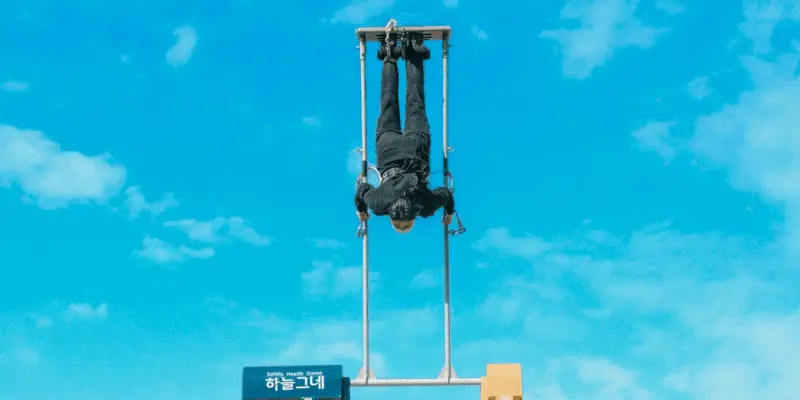天空鞦韆面向濟州山谷的打卡畫面