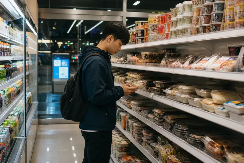 韓國便利商店夜間熟食與泡麵是外送失敗時的備案。
