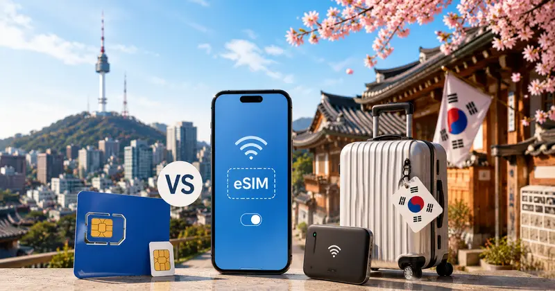 【2026】韓國上網卡推薦｜實體 SIM vs eSIM 完整比較、電信商、價格一次看