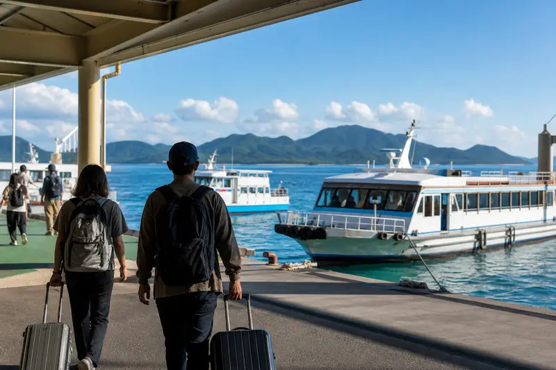 石垣島港口與前往八重山離島的跳島船班