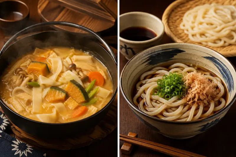 賞楓後的暖胃鍋物ほうとう與吉田烏龍麵