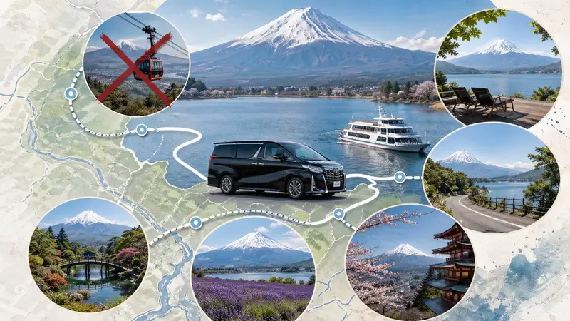 河口湖纜車停運後包車路線調整概念圖