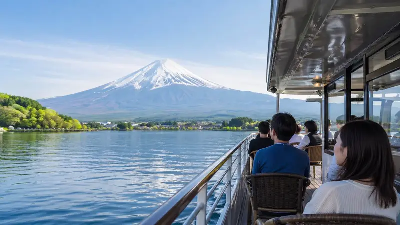 河口湖遊船作為纜車停運期間替代玩法