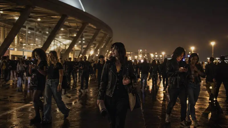 演唱會結束後仍意猶未盡的粉絲餘韻情境圖