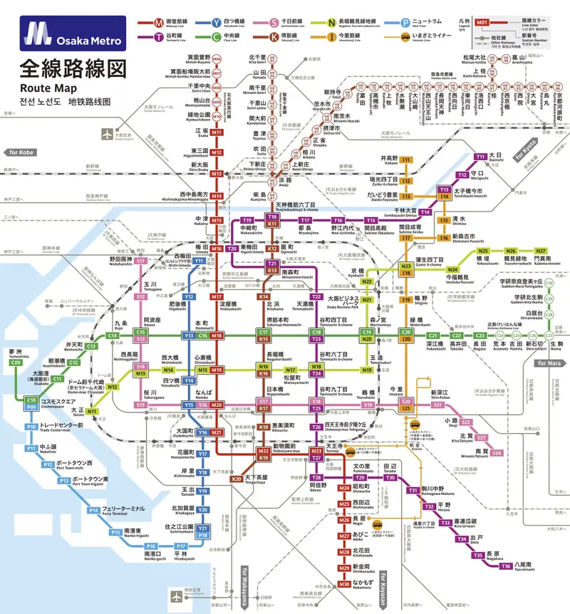 大阪Metro路線圖
