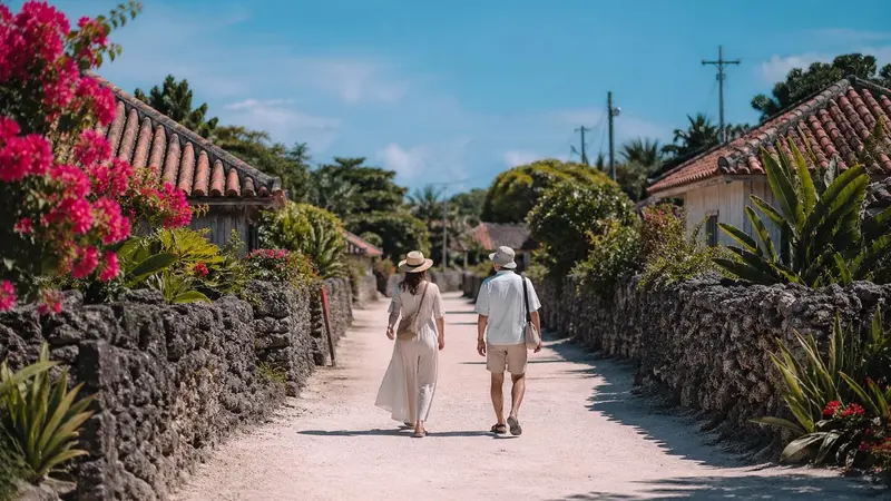 竹富島慢旅行散步情境圖