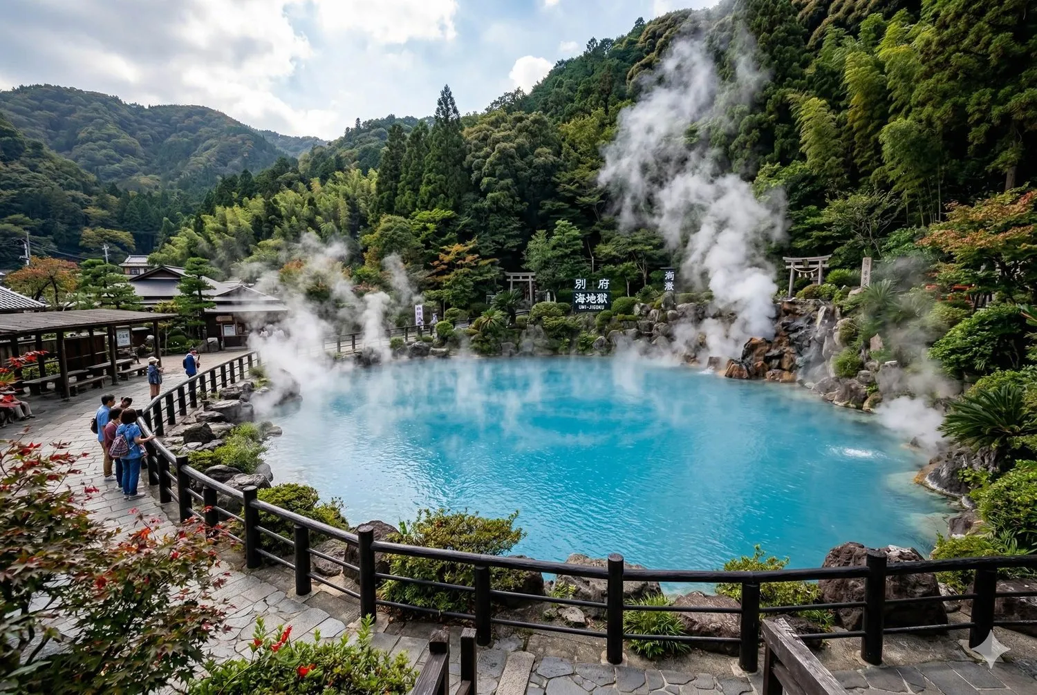 別府海地獄鈷藍色溫泉池