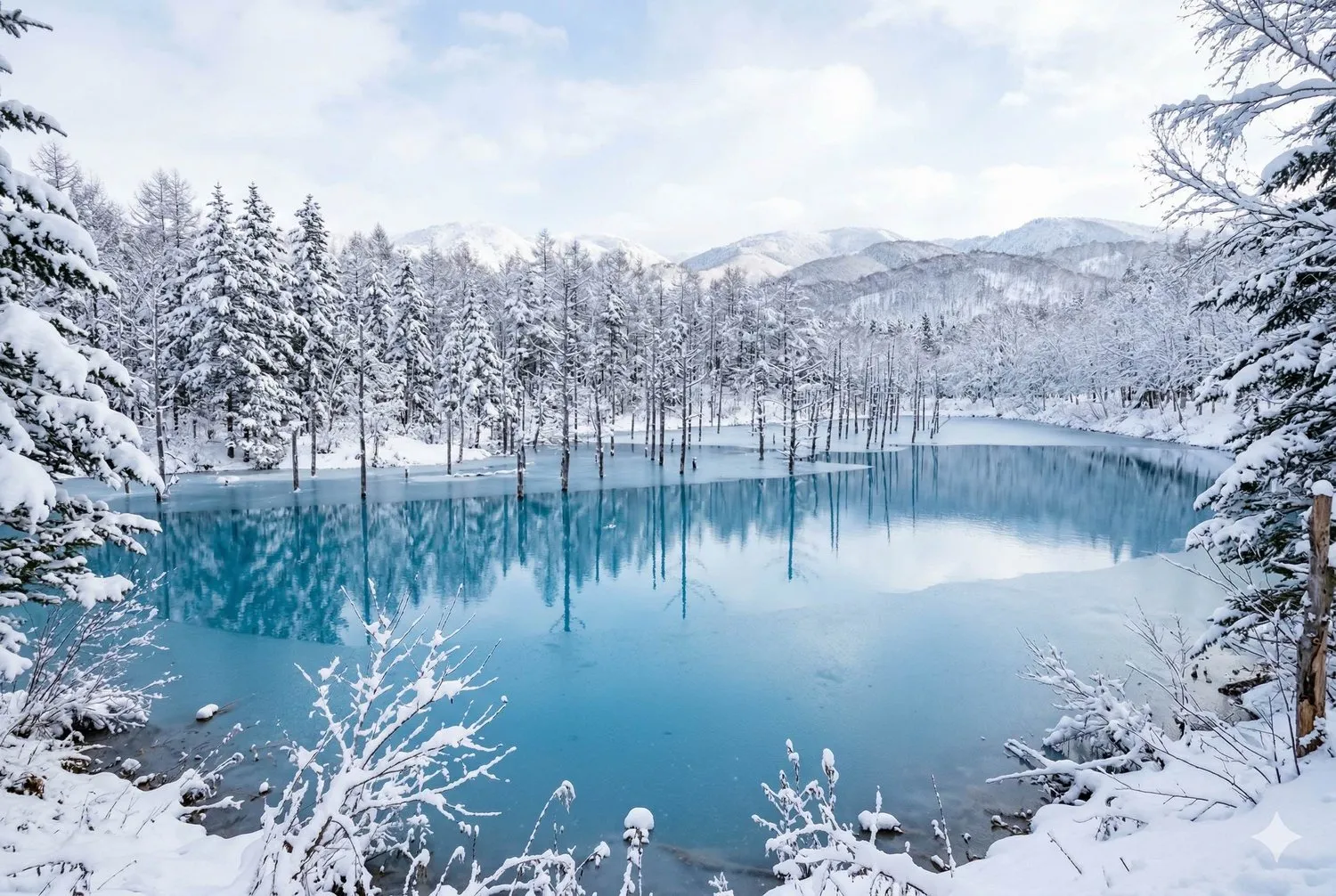 美瑛青池夢幻鈷藍色湖水