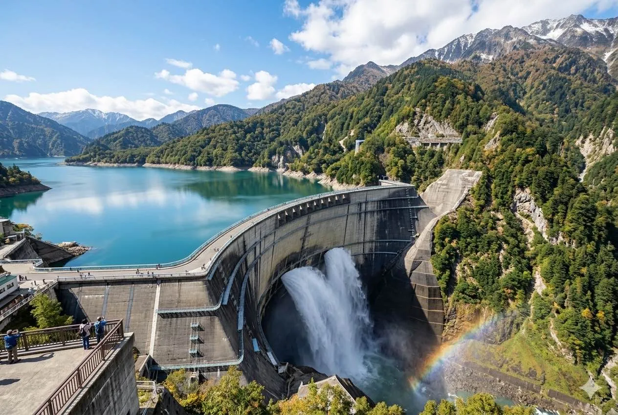 黑部水壩壯觀洩洪