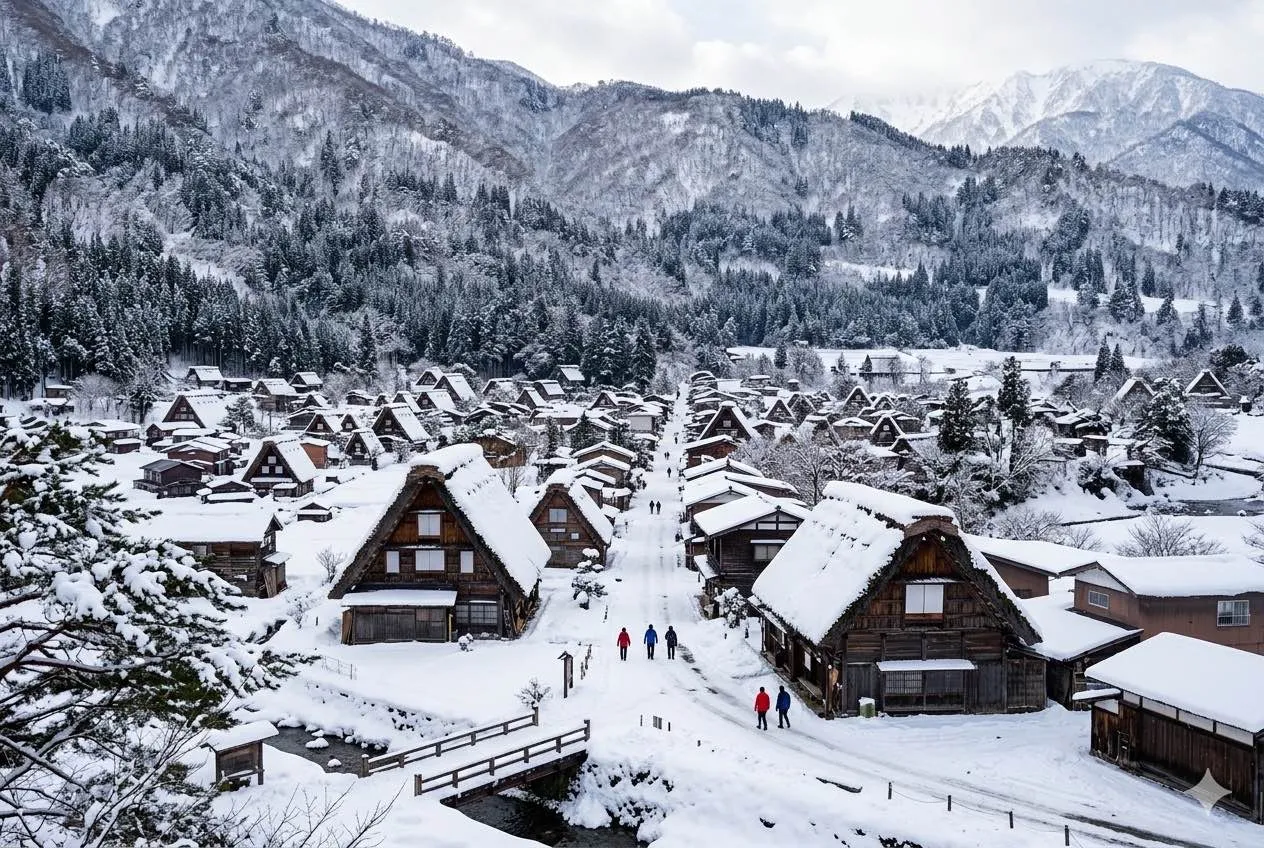 白川鄉合掌村雪景
