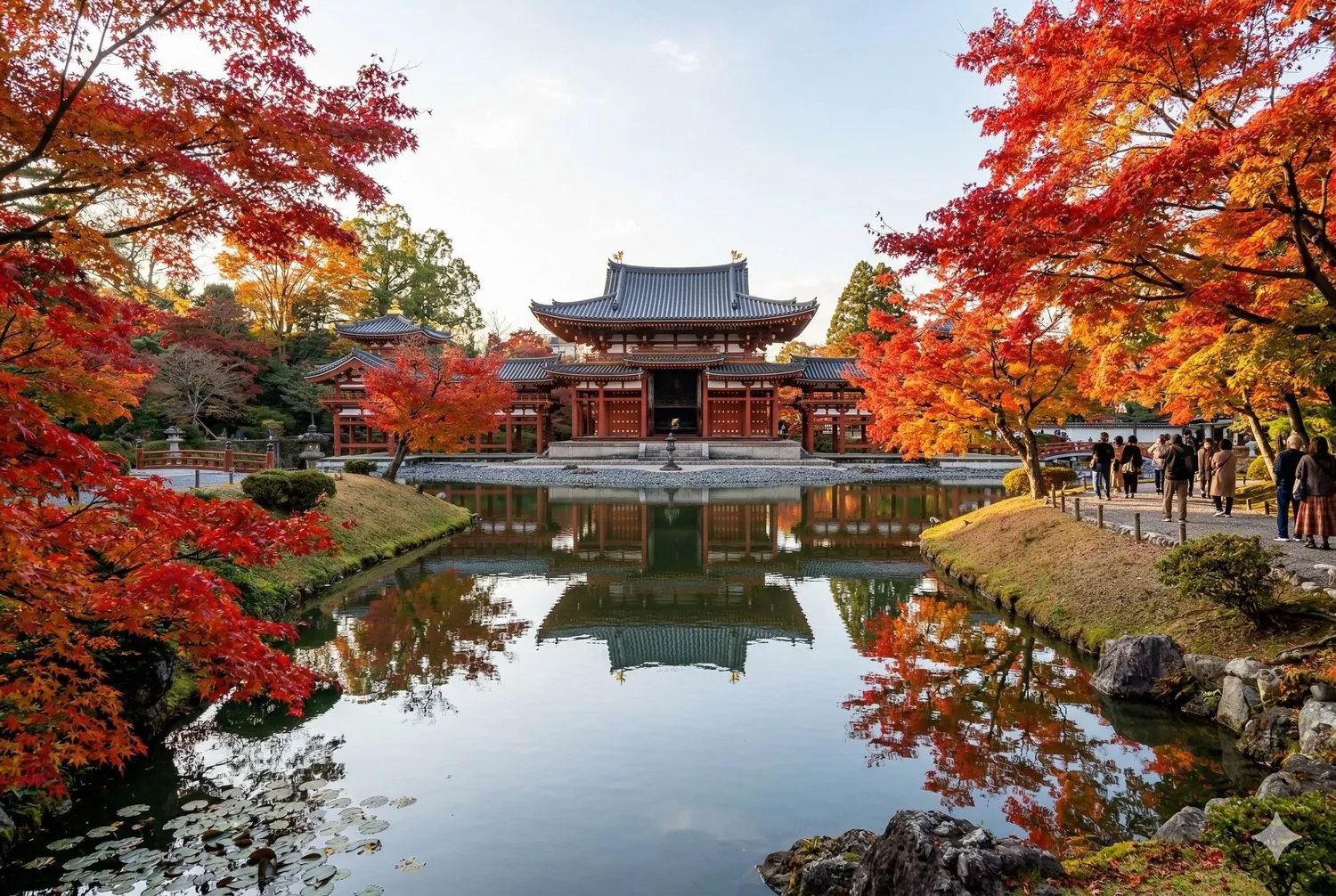 宇治平等院鳳凰堂秋季紅葉