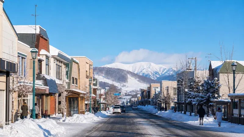 富良野市區雪季街景