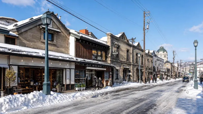 小樽堺町通雪季老街