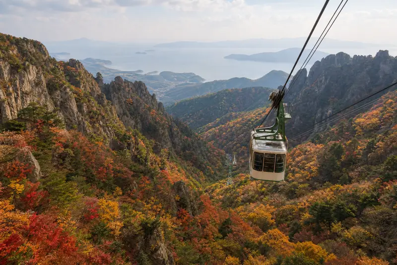 寒霞溪峽谷紅葉與纜車