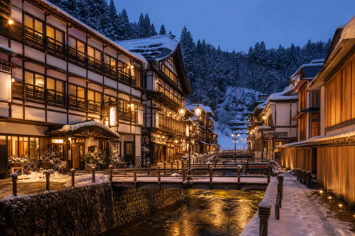 山寺・銀山溫泉一日遊路線代表景色
